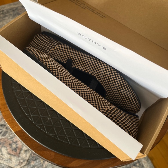 Rothy’s The Square Mary Jane Wren Micro Check Shoes w/Box - Picture 4 of 6